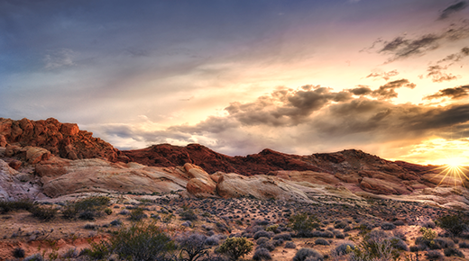 Sunset at Valley of Fire State Park, Nevada, USA